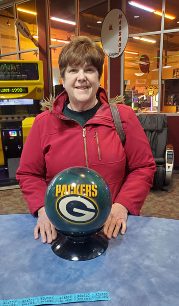 winner of the Green Bay Packers bowling ball, lovin' levi